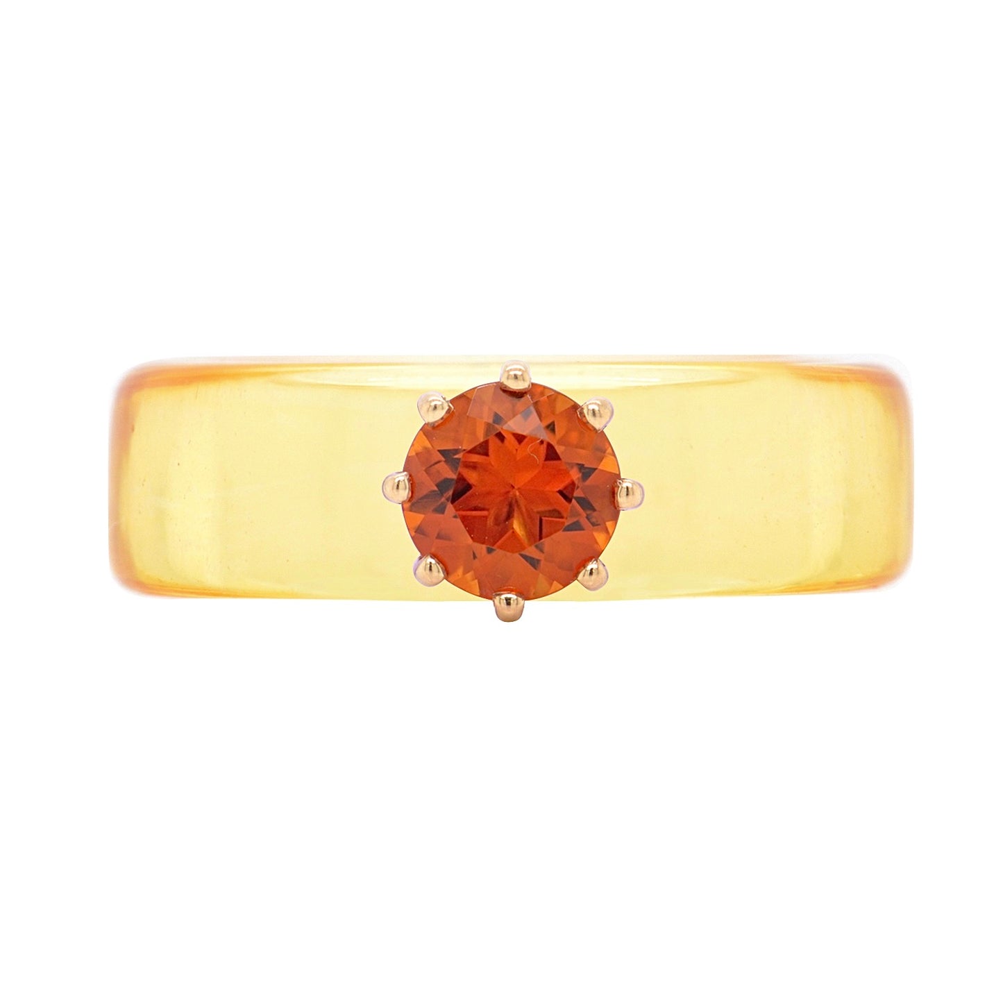 Anillo CG - Citrino y Resina Amarilla