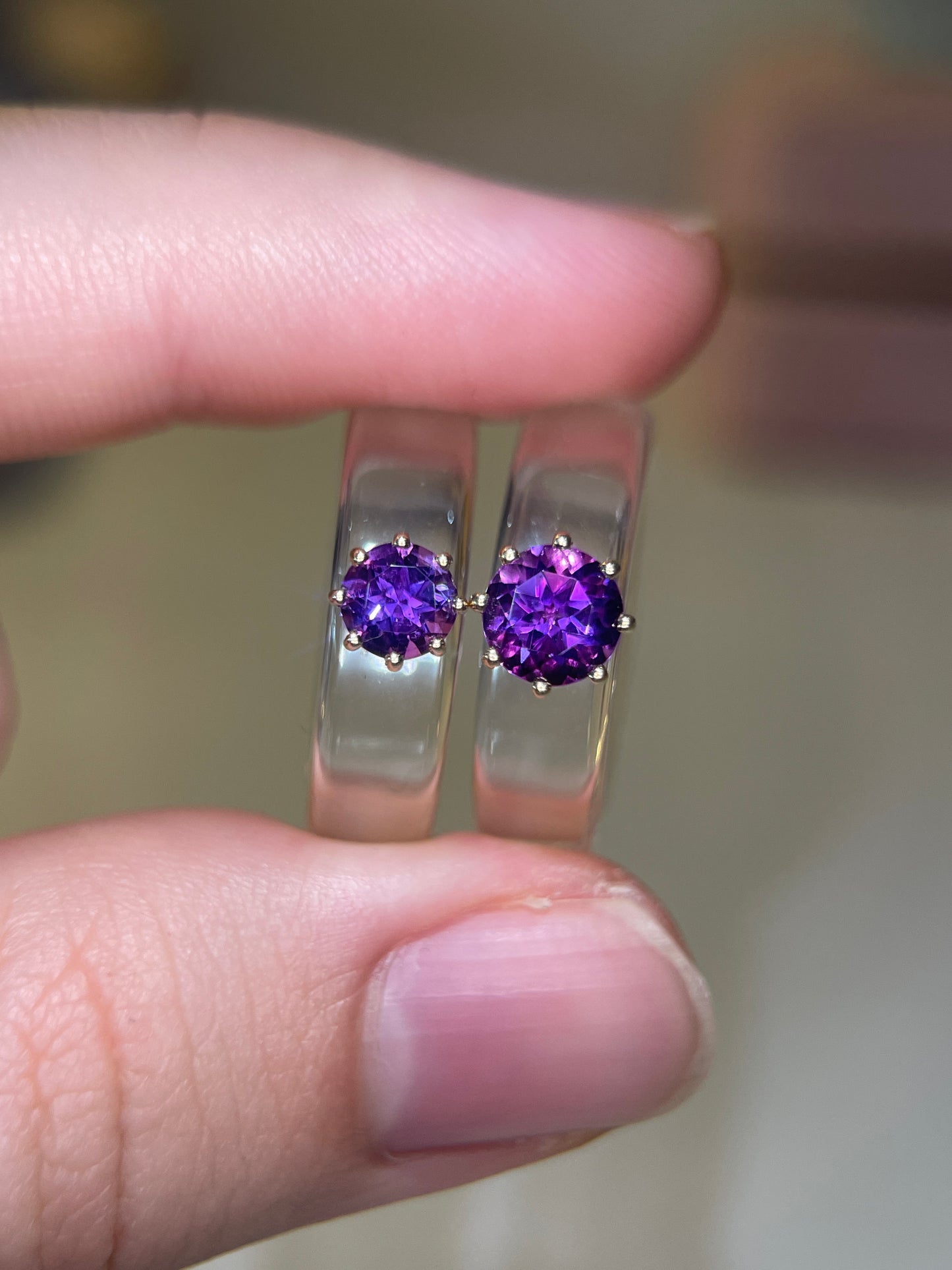 Anillo CG - Amatista y Resina Transparente