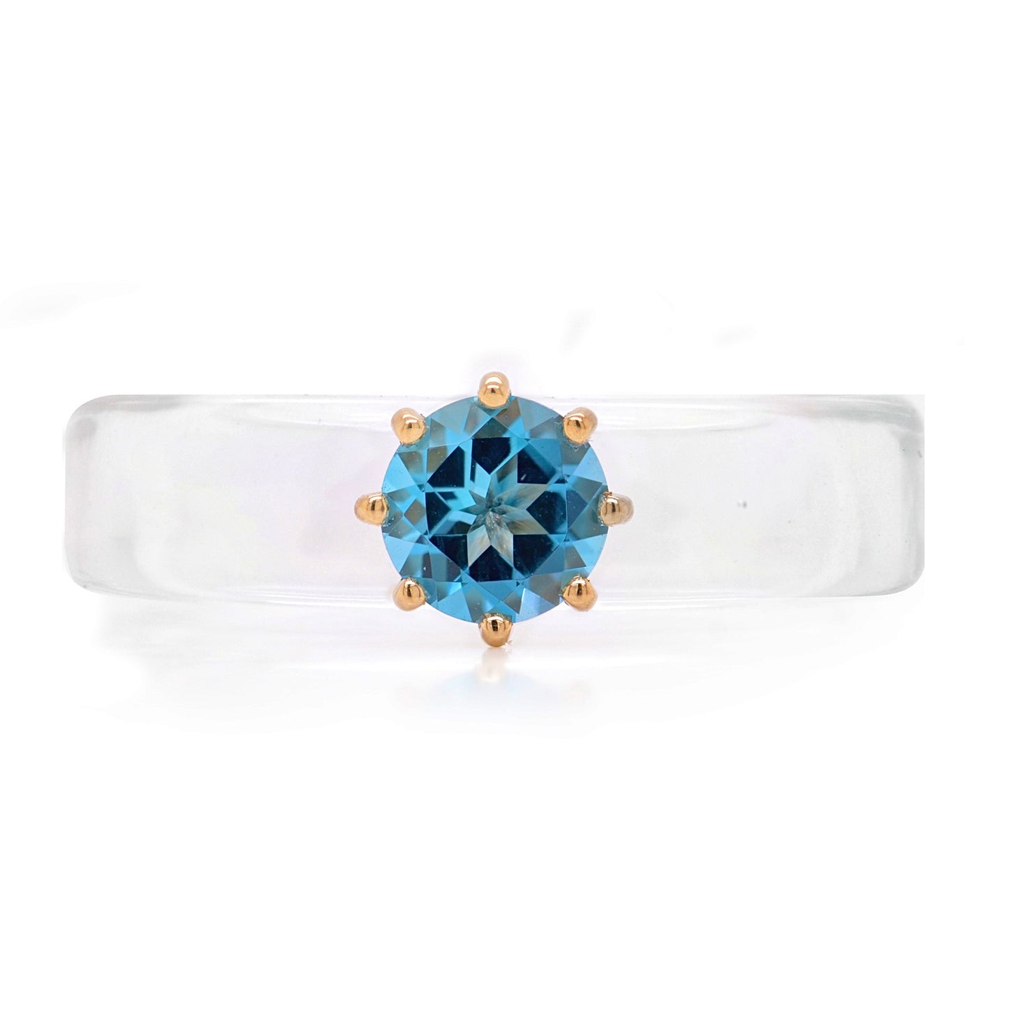 Anillo CG - Topacio Swiss Blue y Resina Transparente