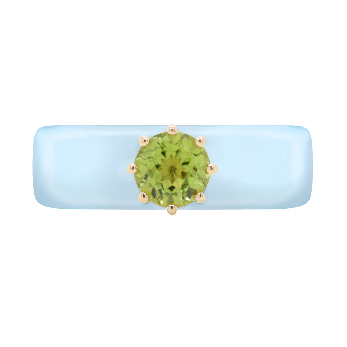 Anillo CG - Peridoto y Resina Celeste