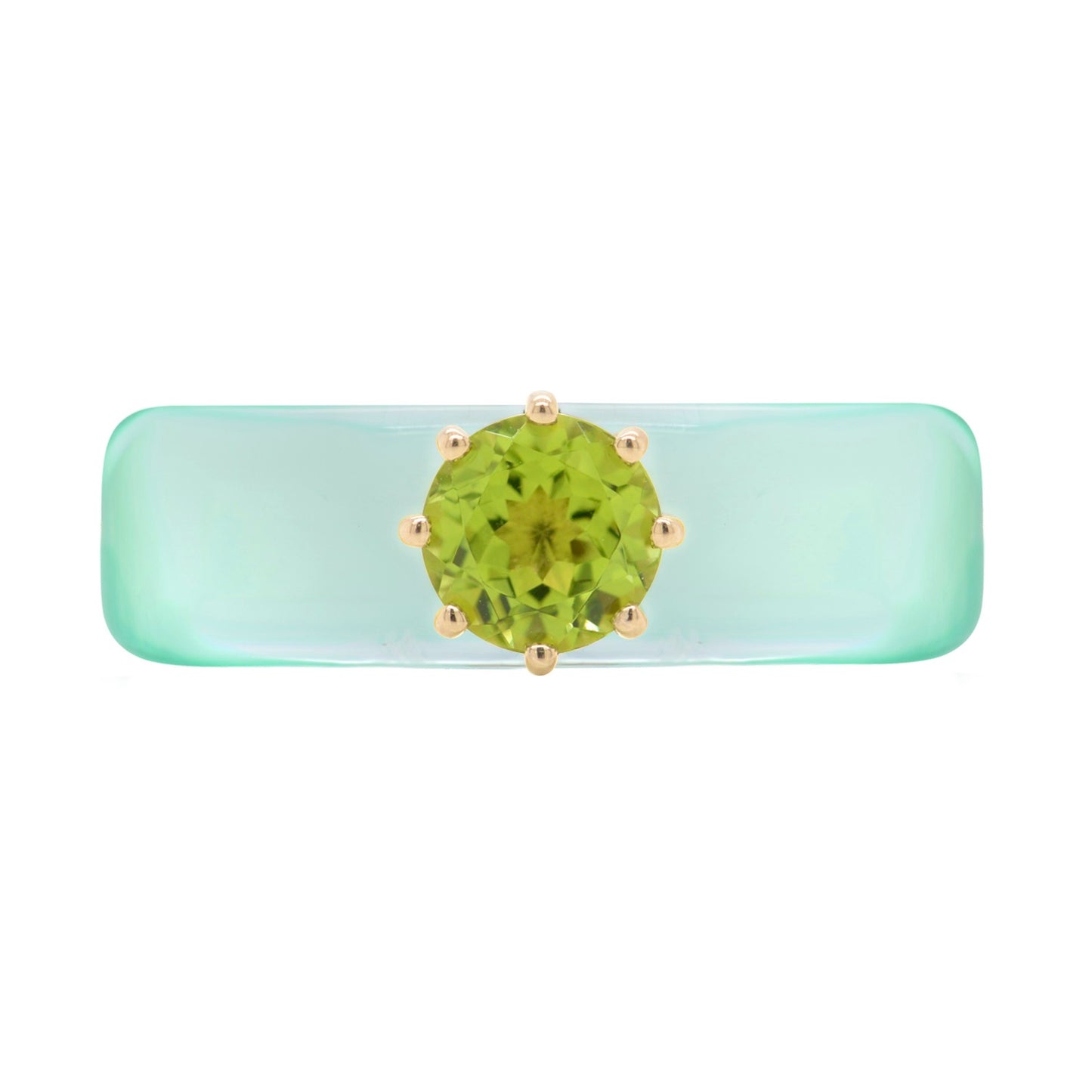 Anillo CG - Peridoto y Resina Menta