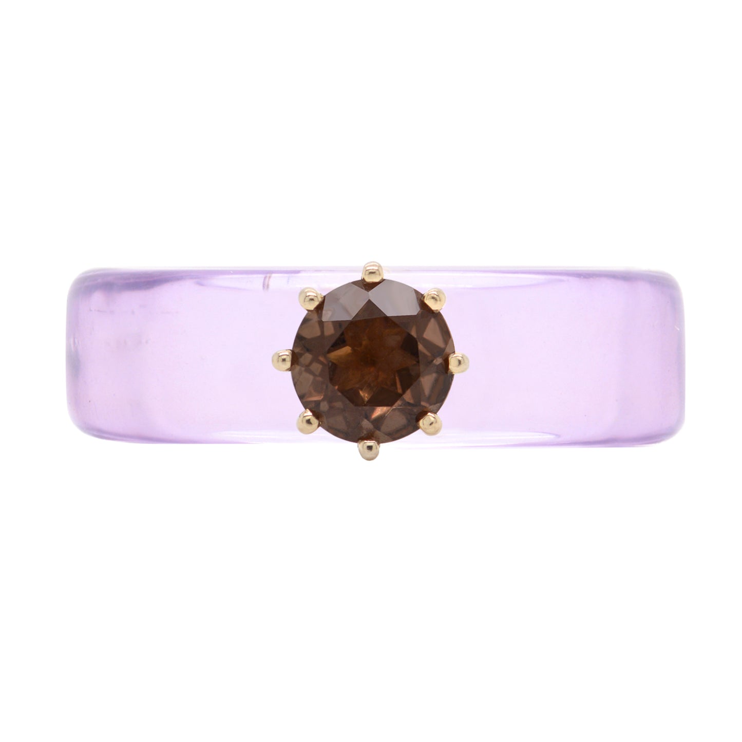 Anillo CG - Smoky Quartz y Resina Morada