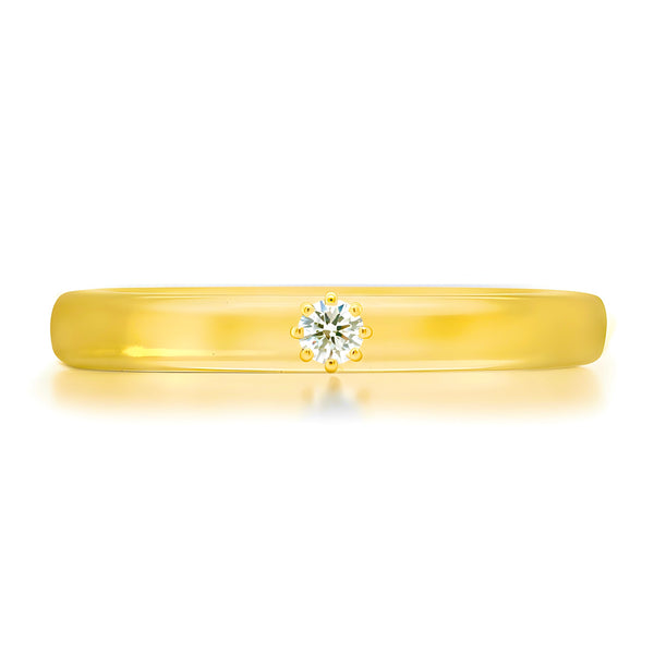 Anillo CG Slim Diamond con resina amarilla