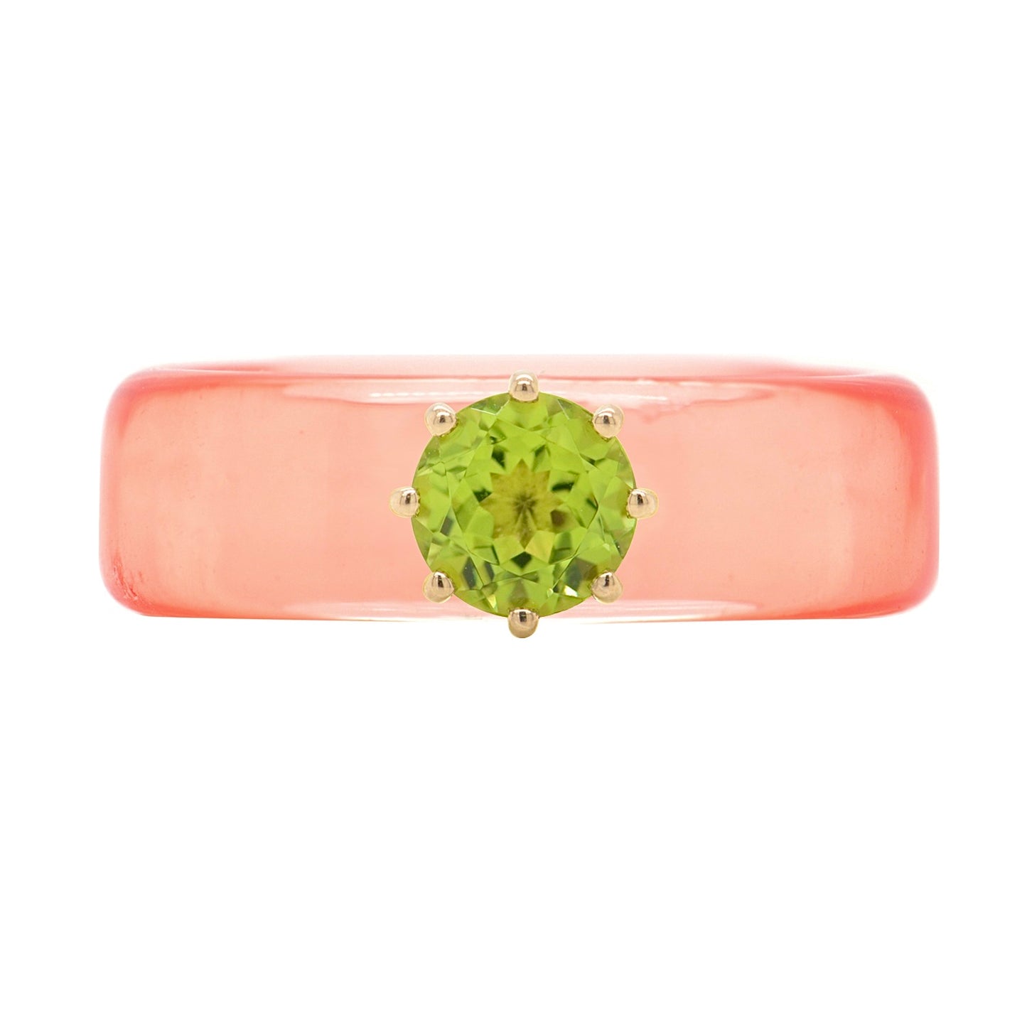 Anillo CG - Peridoto y Resina Salmón