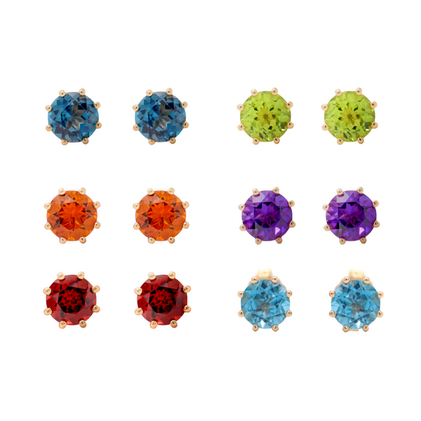 Aretes CG de oro 14k con gema natural