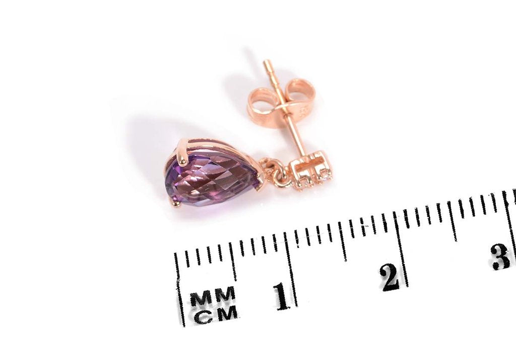 amethyst earrings purple gold jewelry pear cut size