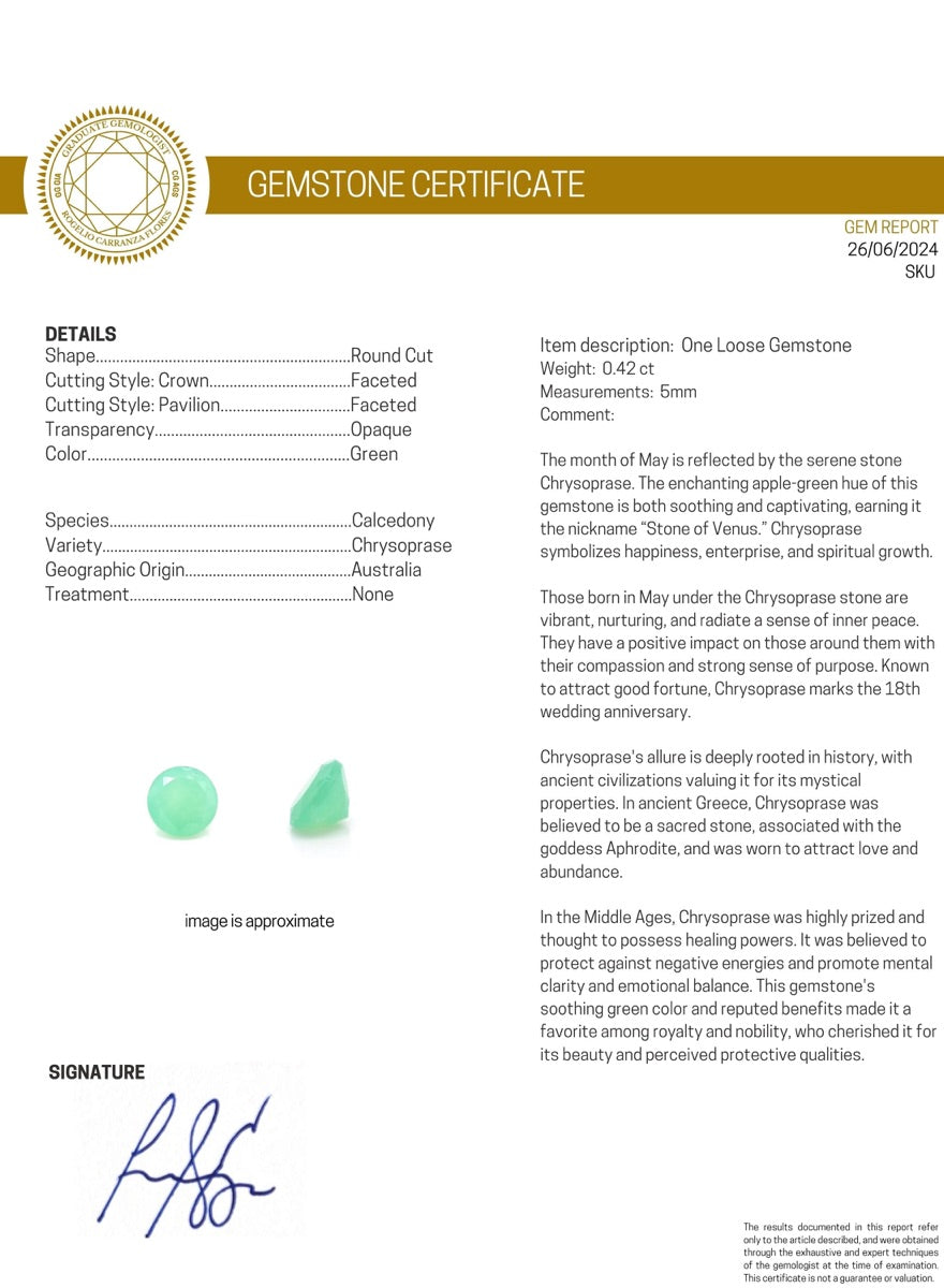 Cada gema, con su certificado