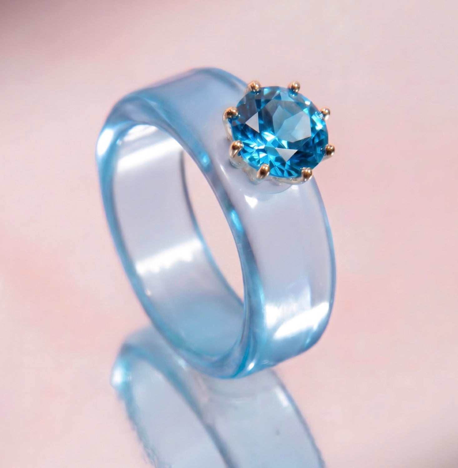 Anillo CG en tonos azules